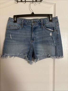 Universal Thread High Rise Shortie Light Blue Distressed Denim Shorts